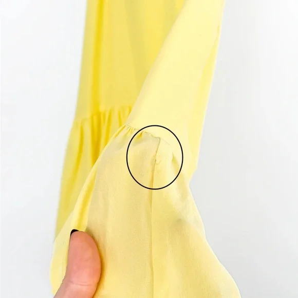 NWT Cinq à Sept Janet Silk Ruffle Peplum Racerback Top in Yellow Rose size XS - Picture 6 of 10